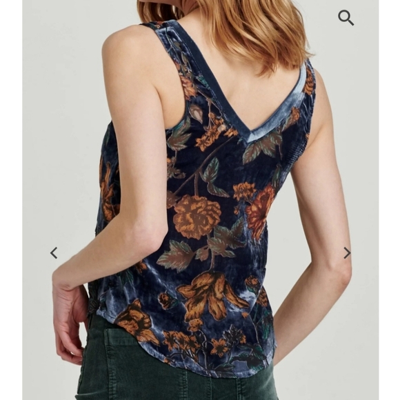 Another Love Acacia Burnout Floral Velvet Tank Top New - Picture 2 of 11